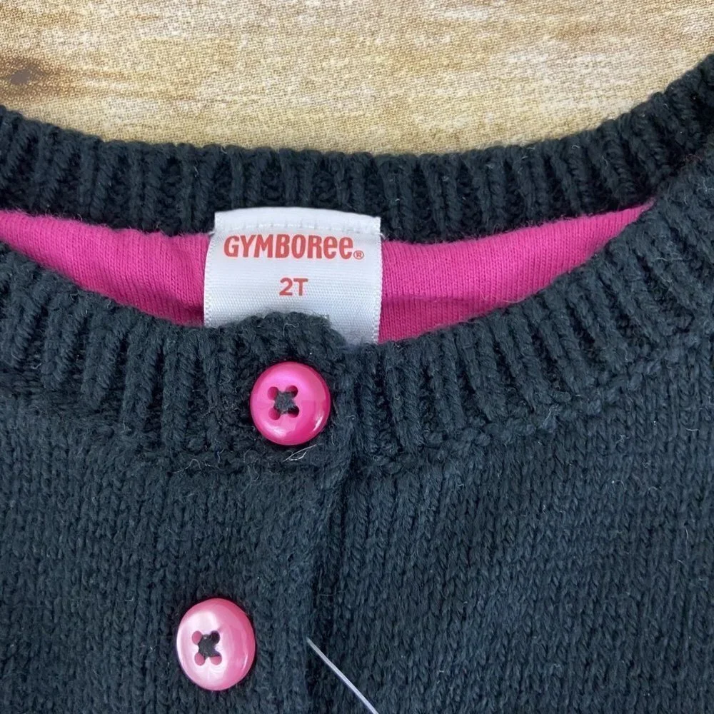 Gymboree Black Lined‎ Cardigan Sweater 2T Double Layer NWT
